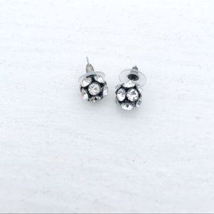 Sparkly round fake diamond earrings